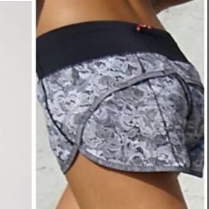 lululemon athletica Black and Gray Lace Athletic Shorts